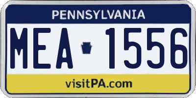 PA license plate MEA1556