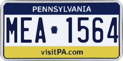 PA license plate MEA1564