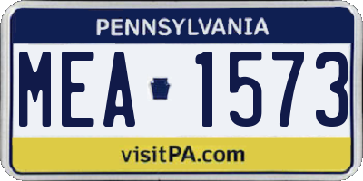 PA license plate MEA1573