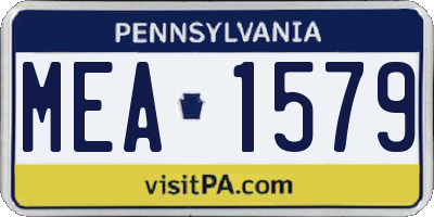 PA license plate MEA1579