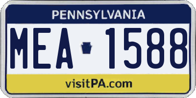 PA license plate MEA1588