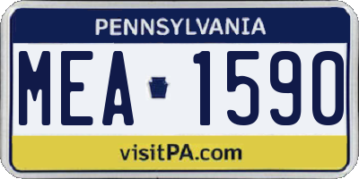 PA license plate MEA1590