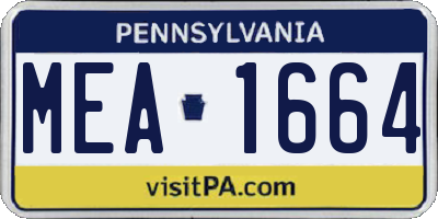 PA license plate MEA1664