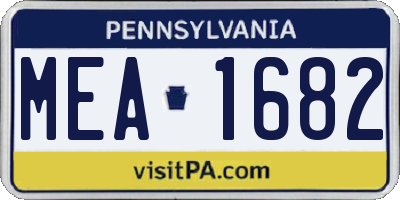 PA license plate MEA1682