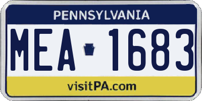 PA license plate MEA1683