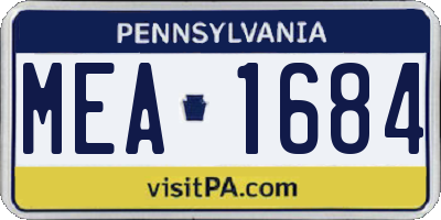 PA license plate MEA1684