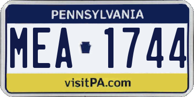 PA license plate MEA1744