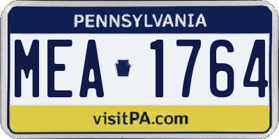 PA license plate MEA1764