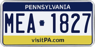 PA license plate MEA1827
