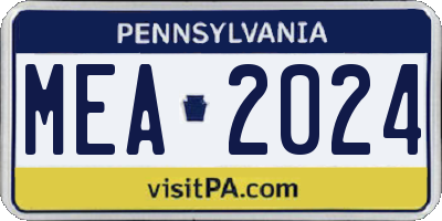 PA license plate MEA2024