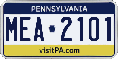 PA license plate MEA2101