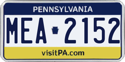 PA license plate MEA2152