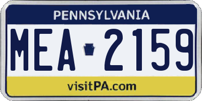 PA license plate MEA2159