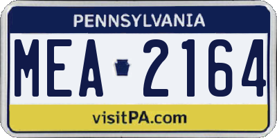 PA license plate MEA2164