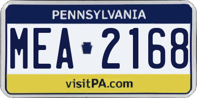 PA license plate MEA2168