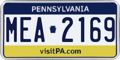 PA license plate MEA2169