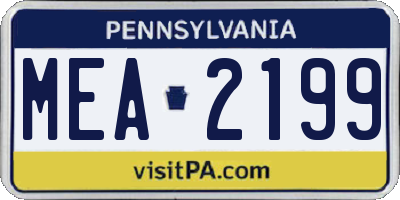 PA license plate MEA2199
