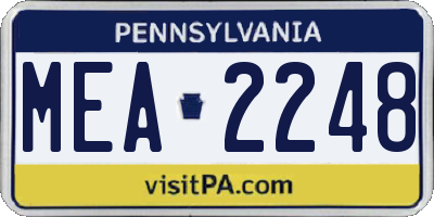 PA license plate MEA2248