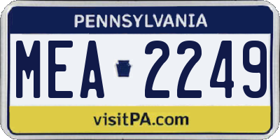 PA license plate MEA2249