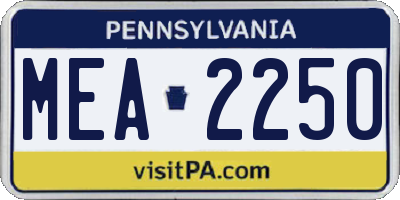 PA license plate MEA2250
