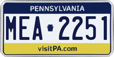 PA license plate MEA2251