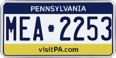 PA license plate MEA2253
