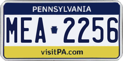PA license plate MEA2256