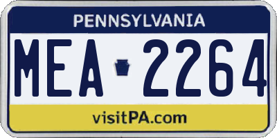 PA license plate MEA2264