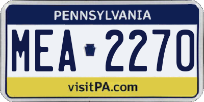 PA license plate MEA2270
