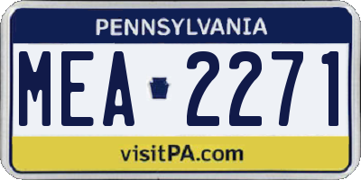 PA license plate MEA2271
