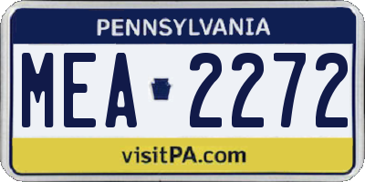 PA license plate MEA2272