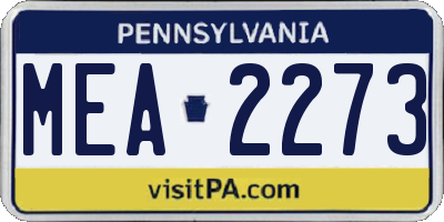 PA license plate MEA2273
