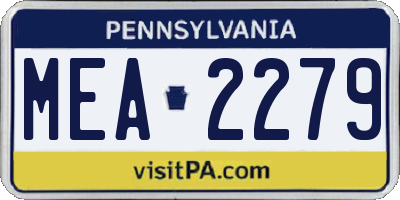 PA license plate MEA2279