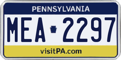 PA license plate MEA2297