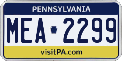 PA license plate MEA2299