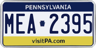 PA license plate MEA2395