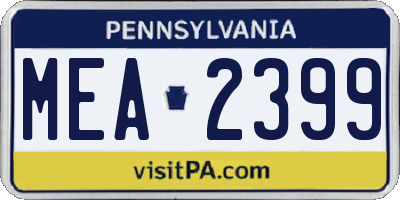 PA license plate MEA2399
