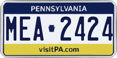 PA license plate MEA2424