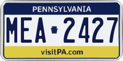 PA license plate MEA2427