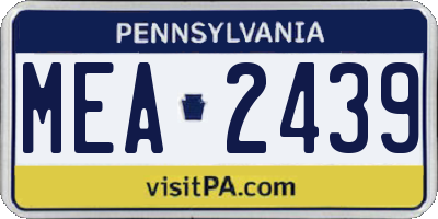 PA license plate MEA2439
