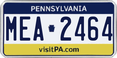 PA license plate MEA2464