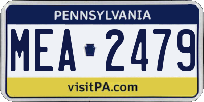PA license plate MEA2479