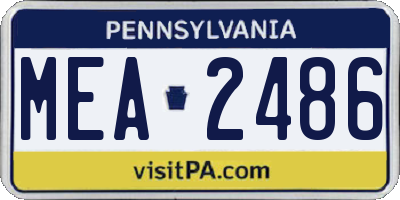 PA license plate MEA2486