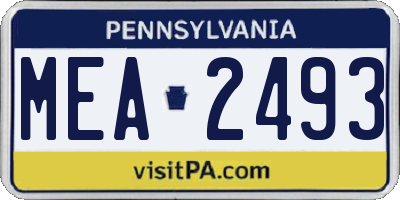 PA license plate MEA2493
