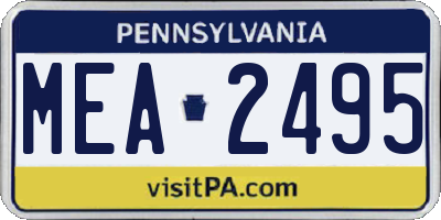 PA license plate MEA2495