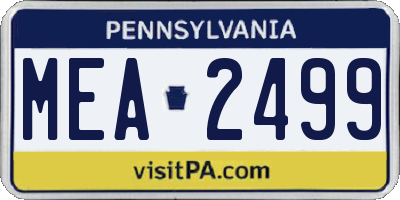 PA license plate MEA2499