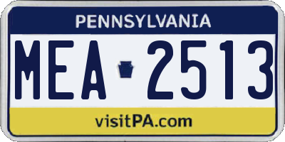 PA license plate MEA2513