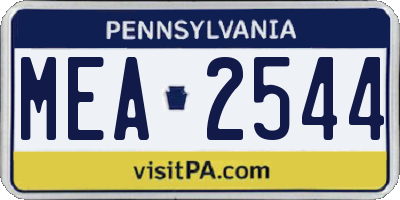 PA license plate MEA2544