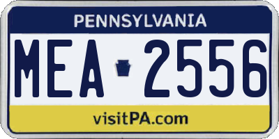 PA license plate MEA2556