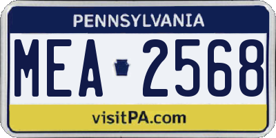 PA license plate MEA2568